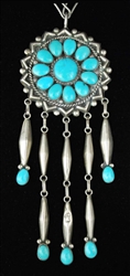 LEE AND MARY WEEBOTHEE TURQUOISE CLUSTER PENDANT