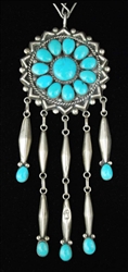 LEE AND MARY WEEBOTHEE TURQUOISE CLUSTER PENDANT