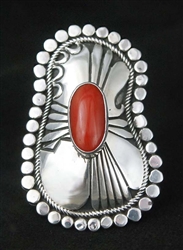 LOVELY MARCO BEGAY CORAL RING