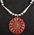 BEAUTIFUL MARY MARIE YAZZIE CORAL CLUSTER NECKLACE