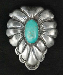 EARLY FRANK PATANIA SR. TURQUOISE LEAF PIN/PENDANT