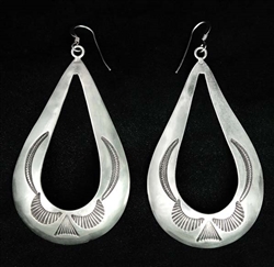 LOVELY STAMPED IKE OR KATHERINE WILSON EARRINGS