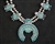 PETITE ZUNI TURQUOISE PETIT POINT SQUASH BLOSSOM