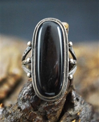 Lovely Vintage Navajo Black Jet Ring