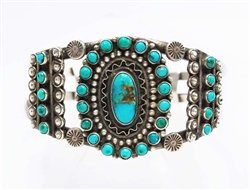 Stunning Navajo Turquoise Cuff Circa 1940's