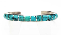 Pretty Zuni Channel Inlay Turquoise Bracelet