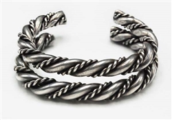 Vintage Heavy Silver Twist Wire Bracelets
