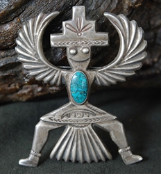 HORACE IULE KNIFEWING LONE MT. TURQUOISE PIN