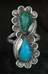 LOVELY NAVAJO CORAL & TURQUOISE RING