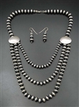 LOVELY NAVAJO PEARL BEAD NECKLACE WITH EARRINGS