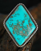 LARGE TURQUOISE RING BY DAVID SANDOVAL