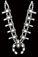 LOVELY MOTHER OF PEARL SQUASH BLOSSOM NECKLACE