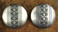 LOVELY NAVAJO DESIGNED SILVER POST EARRINGS