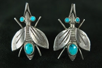 FRED PESHLAKAI UNIQUE HORSEFLY EARRINGS