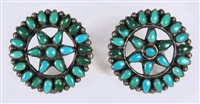 LOVELY 1940's ZUNI PETIT POINT EARRINGS