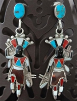 BEAUTIFUL VERA LUNA ZUNI INLAID EARRINGS