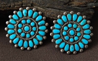 LOVELY 1950's ZUNI PETIT POINT EARRINGS