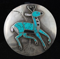 HISTORIC DEAN KIRK DESIGNED #8 TURQUOISE PIN