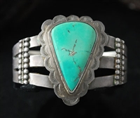 FRED HARVEY ERA BLUE GEM TURQUOISE BRACELET