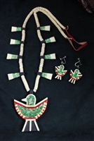 KEWA PUEBLO DEPRESSION ERA NECKLACE WITH EARRINGS