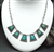 Lovely Stamped Silver Carved Turquoise Necklace