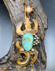 Leo Coriz Kewa Copper & Silver Lizard Pendant