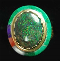 VICTOR GABRIEL GREEN OPAL 14K GOLD RING<SPAN style="COLOR: #ff0000; FONT-WEIGHT: bold">*SOLD*</SPAN></SPAN>