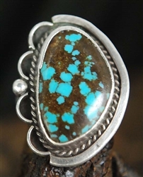 LOVELY NAVAJO CANDELARIA TURQUOISE RING