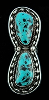 LARGE NAVAJO 1970's BLUE DIAMOND TURQUOISE RING