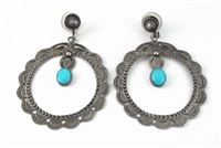 LOVELY NAVAJO STAMPED HOOP EARRINGS