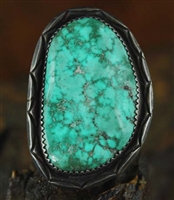 LEONARD BURNSIDE LARGE CARICO LAKE TURQUOISE RING