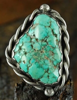 JERRY ROAN LARGE CARICO LAKE TURQUOISE RING