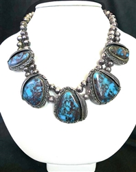 STRIKING BISBEE TURQUOISE COLLAR NECKLACE