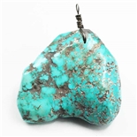 J.W. EDGAR LARGE VINTAGE #8 WEBBED TURQUOISE PENDANT