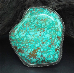 J.W. EDGAR HUGE VINTAGE #8 WEBBED TURQUOISE BRACELET