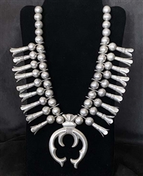 HOPI LEWIS LOMAY SQUASH BLOSSOM NECKLACE