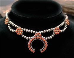 CHILDS VINTAGE ZUNI CORAL NECKLACE