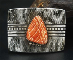 NORBERT PESHLAKAI SPINY OYSTER BELT BUCKLE