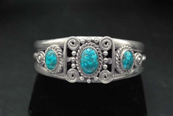 FRED PESHLAKAI WEBBED LONE MOUNTAIN BRACELET