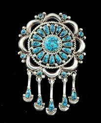 PRETTY LORRAINE WAATSA TURQUOISE  PENDANT/PIN