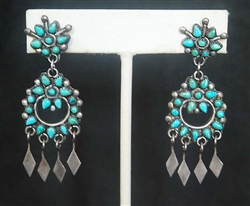 LOVELY VINTAGE ZUNI DANGLE EARRINGS