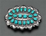RARE HOMER VACIT ZUNI CLUSTER TURQUOISE BUCKLE