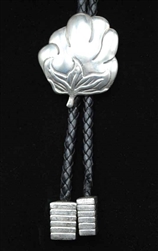 KENNETH BEGAY WHITE HOGAN COTTON BOLL BOLO TIE