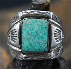 ALICE PLATERO LARGE TURQUOISE MENS RING