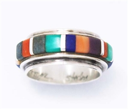 SHERIAN HONHONGVA STERLING SILVER INLAID RING