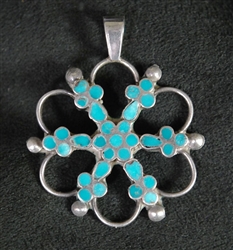 VIRGIL DISHTA SR TURQUOISE PENDANT