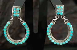 LOVELY ZUNI TURQUOISE EARRINGS