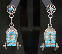 VINCENT JR AND MARVINA DISHTA TURQUOISE EARRINGS