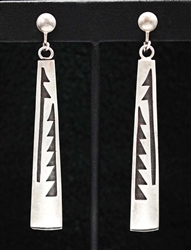 RAYMOND SEQUAPTEWA HOPI OVERLAY EARRINGS