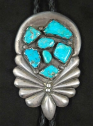 JUAN CALAVAZA 1950'S MORENCI TURQUOISE BOLO